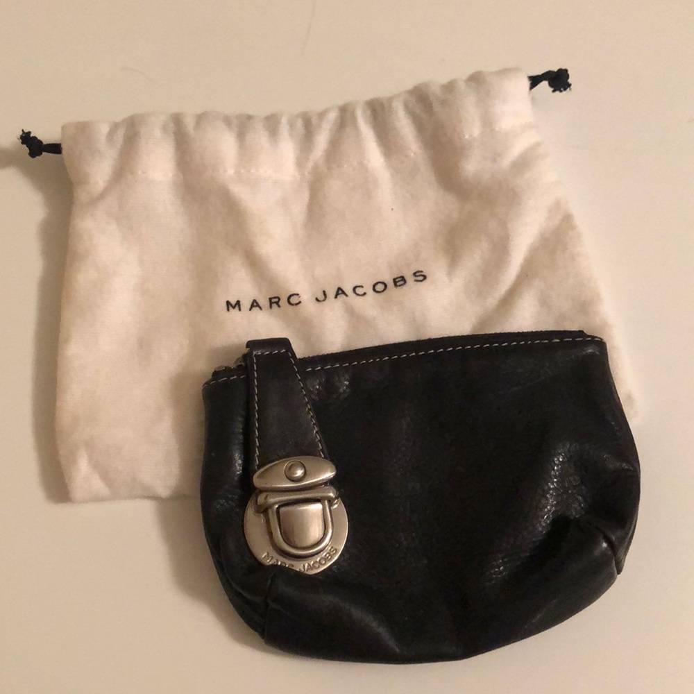 Authentic Marc Jacobs black leather change purse